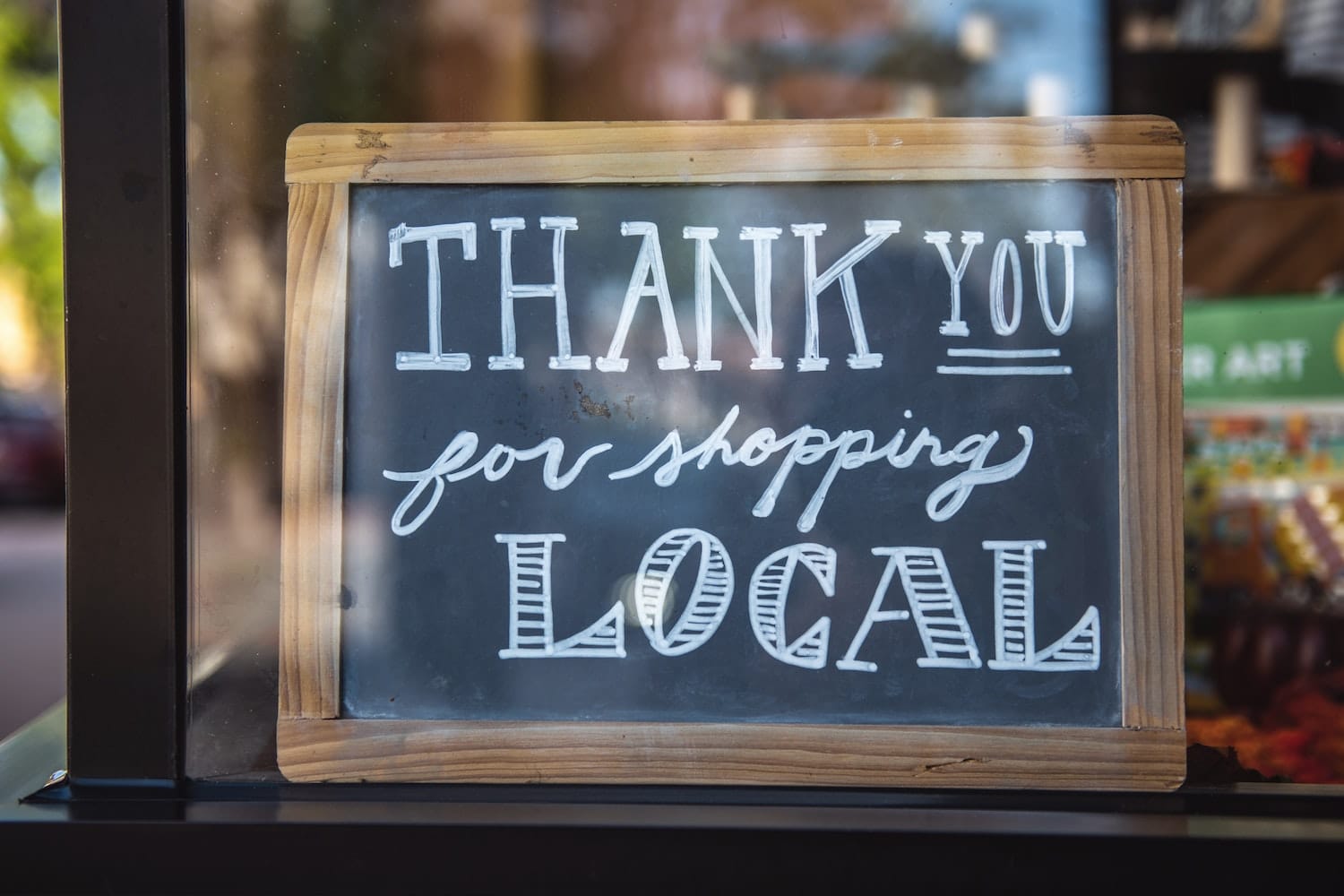 thank you for shopping local closed sign